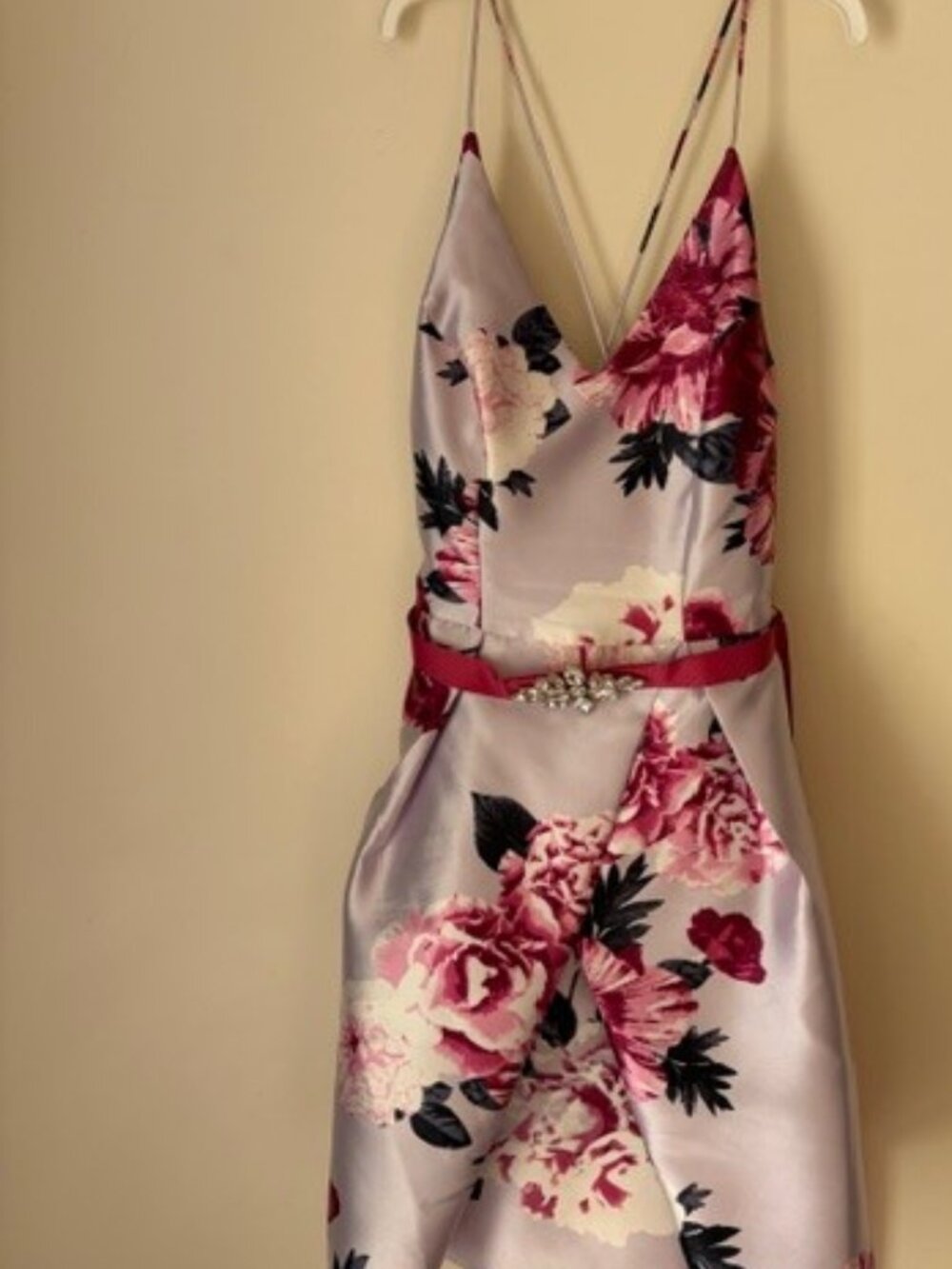 BCX White/Pink Floral Gown Size 1